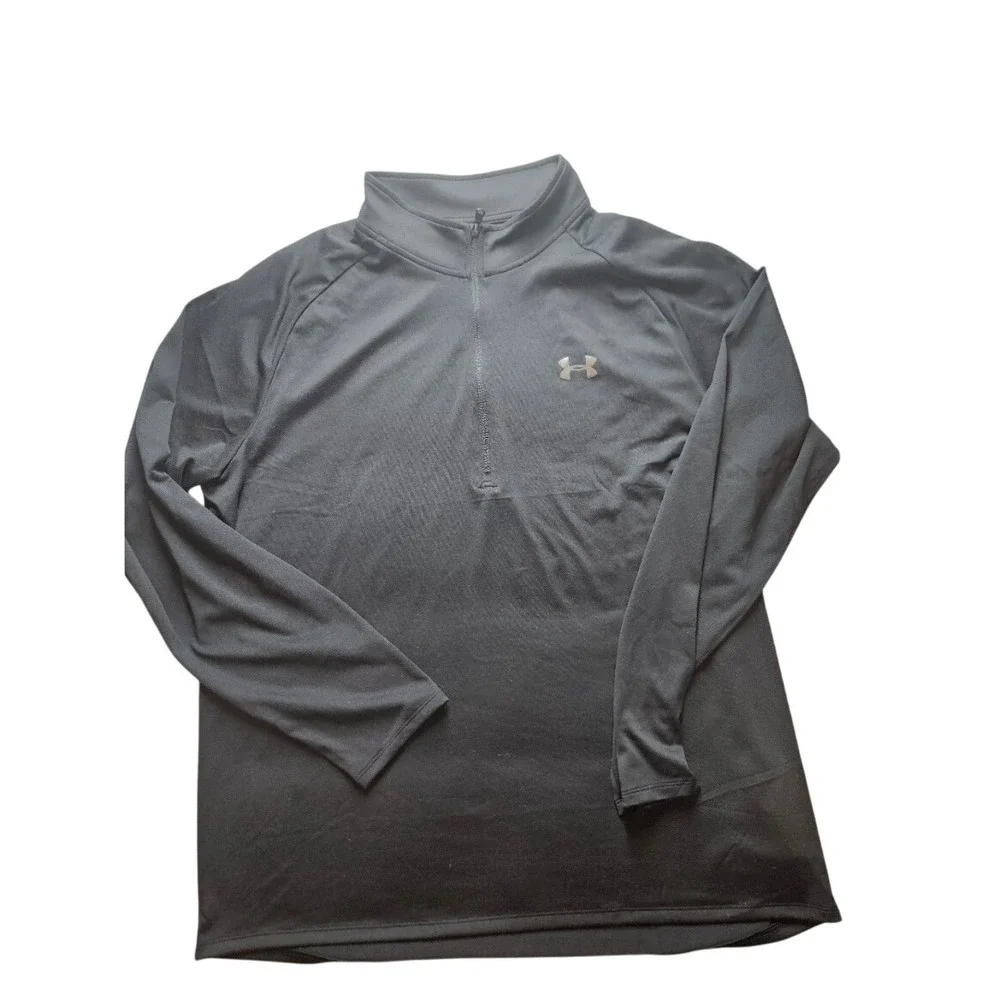 Under Armour Mens Tech 2.0 1/2 Zip Pullover Black Long Sleeve Training Top L